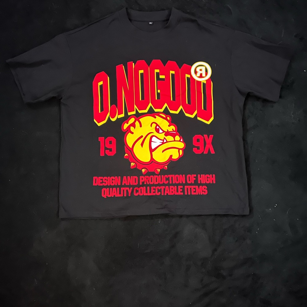 Black Graphic T-Shirt with Bulldog Design